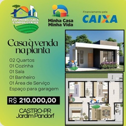 Casa de 2 quartos, 55m² no bairro  Jardim Pandorf, em Castro | Eu Corretor