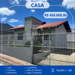 Casa de 2 quartos, no bairro Tajuba II, em São João Batista | Eu Corretor