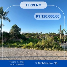 Lote/Terreno no bairro timbe, em São João Batista | Eu Corretor