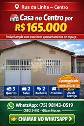 Casa de 3 quartos, 220m² no bairro Centro , em Castro Alves | Eu Corretor