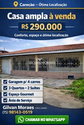Casa de 3 quartos, 240m² no bairro Centro, em Castro Alves | Eu Corretor